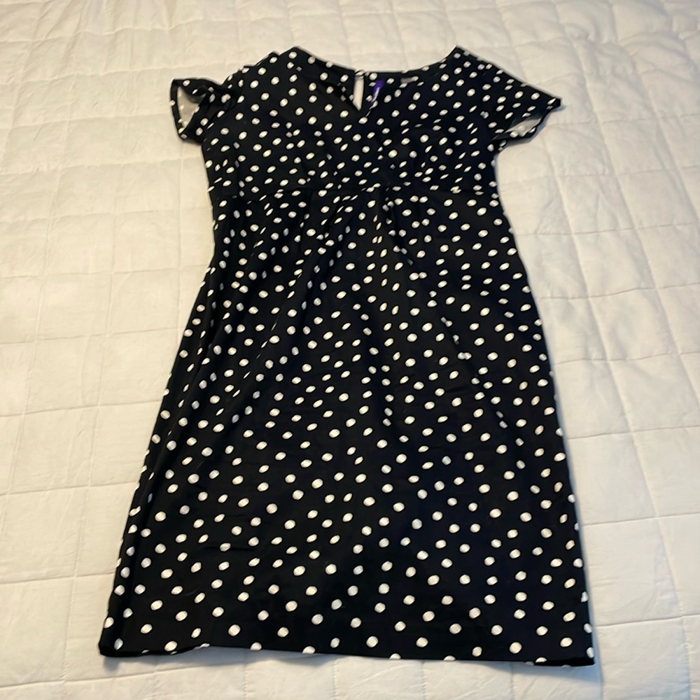 Seraphine size 4 black and white polka dot maternity dress